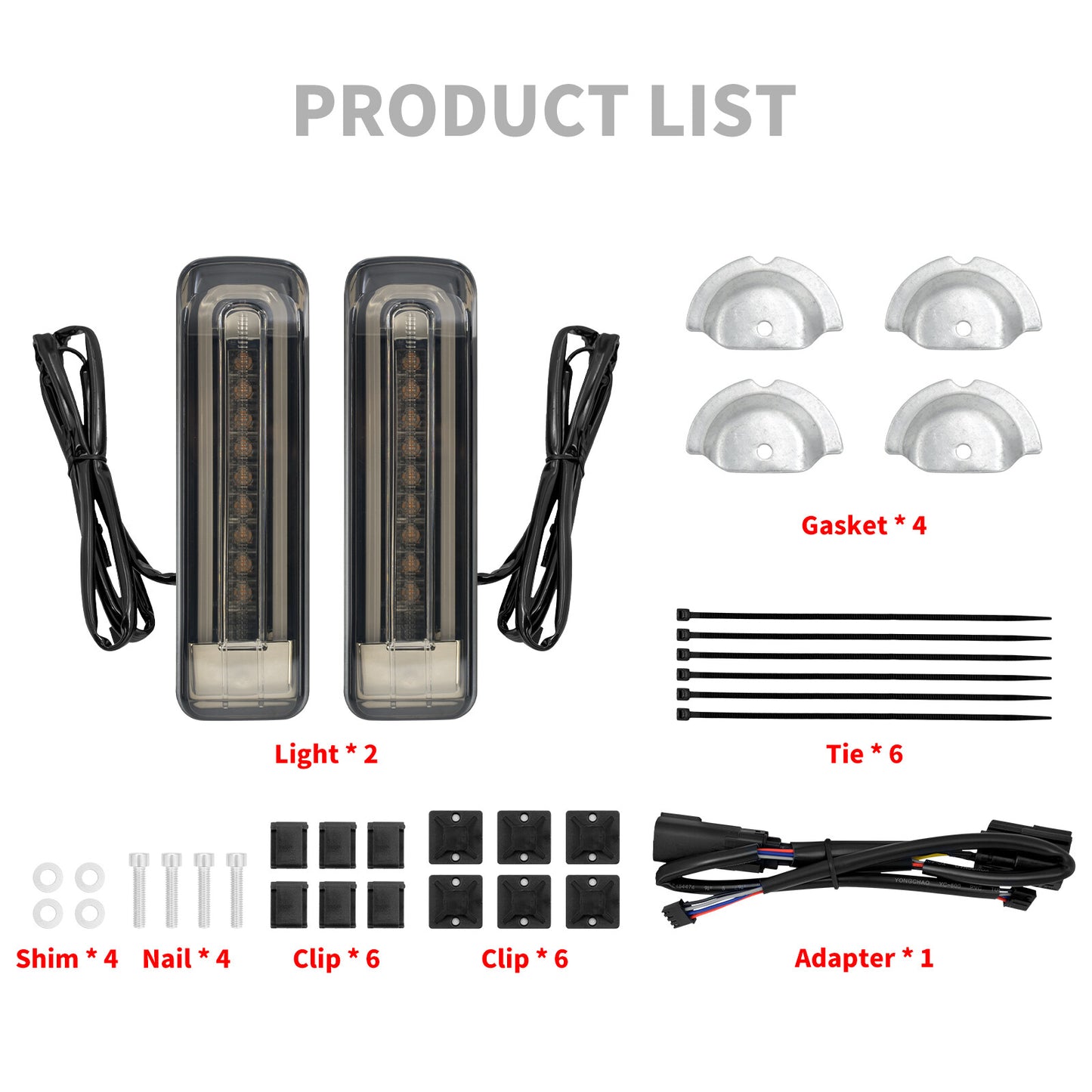 Somke LED Inserts Saddlebag Support Light for Harley Electra Road Glide 14-2024