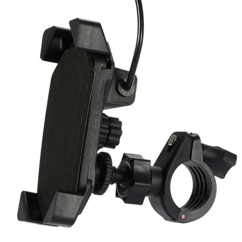 2.1A USB Motorcycle Phone Charging Mount Telescopic Handlebar Rotation Holder