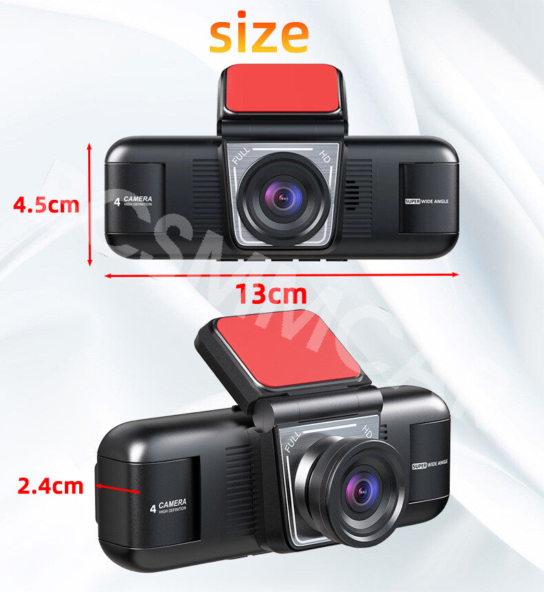 Front Left Right Rear 4 Lens HD Driving Recorder Camera Dash Cam Loop Recording