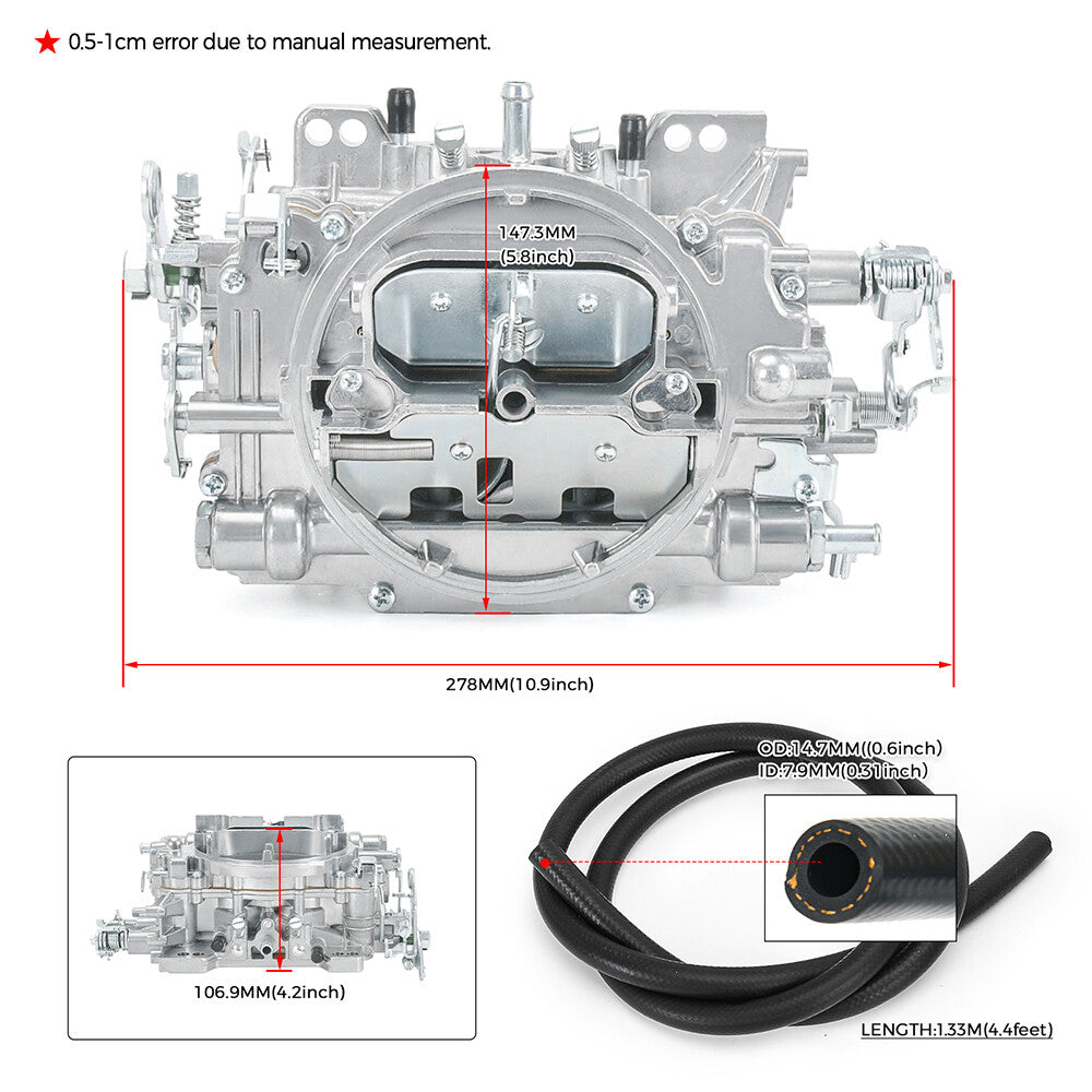 4 Barrel Carburetor Carb w/ Gaskets For 1905 AVS2 Series Manual Choke 650CFM