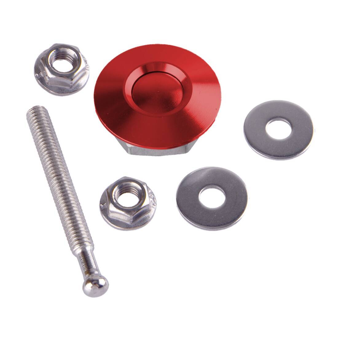 2pcs Red Push Button Quick Release Car Bumper Hood Pin Bonnet Lock Latch Clip