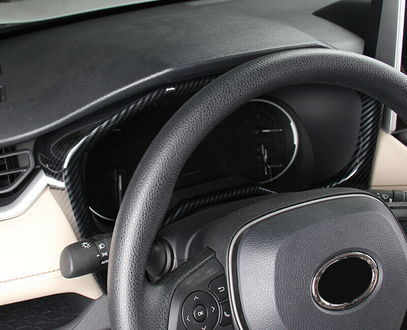 1X for Toyota RAV4 2019-2022 Carbon Fiber Dashboard Frame Decor Trim Accessories