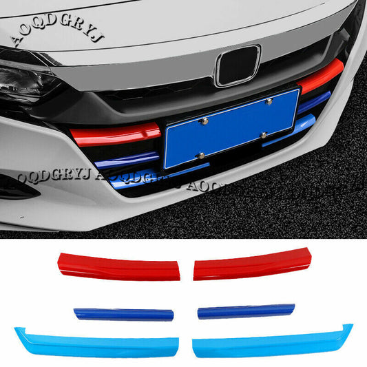 6Pcs 3-Colors for Honda Accord Sedan 2018-2021 Front Grille Moulding Decor Trim