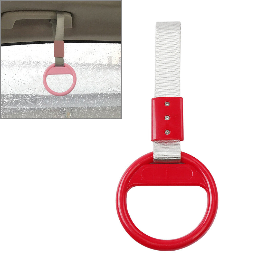 JDM Train Bus Handle Hand Strap Car Inter Styling Drift Charm Straps WhiteRed