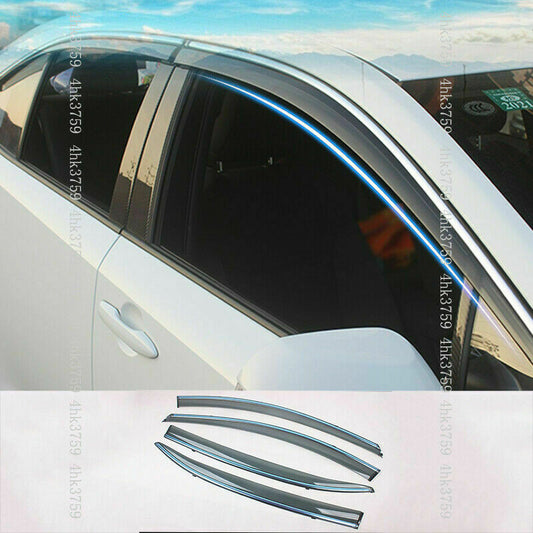 for Toyota for Corolla Sedan 2019-23 Window Visors Sun Rain Guard Deflector W/Chrome