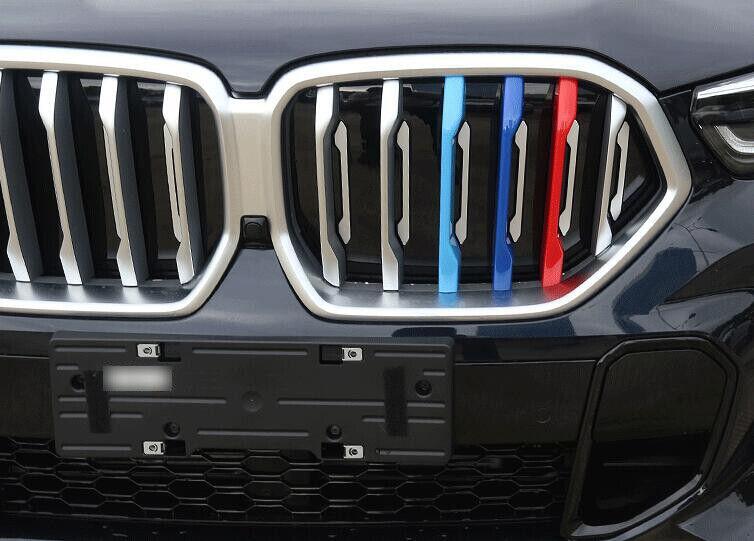 for BMW X6 G06 2020-22 Tri Color M Sport Front Kidney Grille Insert Trims Cover