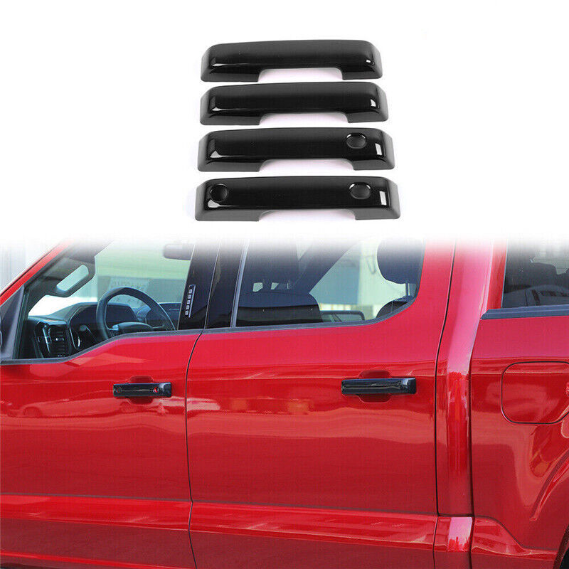 Glossy Black Exterior Door Handle Cover Trim  for ford  F-150 F150 2021 2022 2023