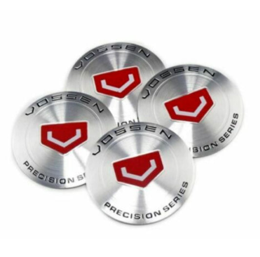 4-Piece Set of Vossen Silver Edge Stickers, Wheel Center Stickers, and Rim Stickers for 56mm
