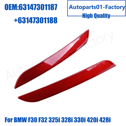 1Pair Rear Left+Right Bumper Reflector for BMW F30 F32 325i 328i 330i 420i 428i