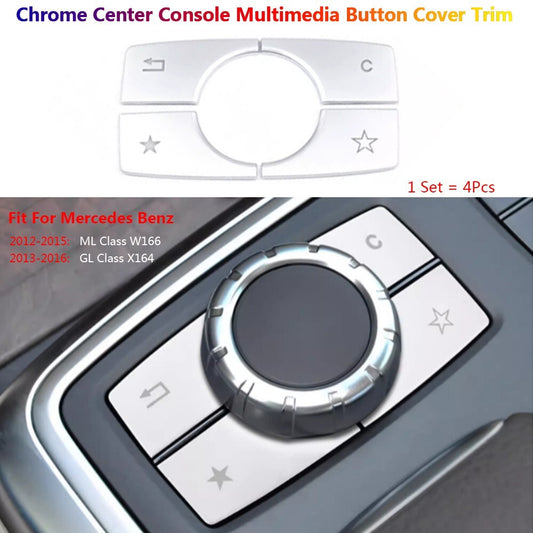 4x for Mercedes-Benz ML GL W166 X164 Center Console Multimedia Switch Cover Trim