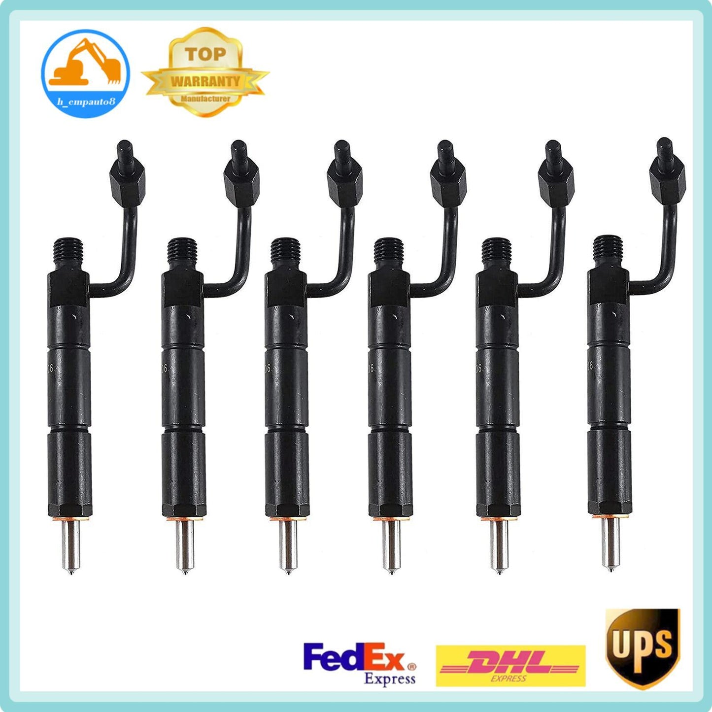 6Pcs 193-2749 Fuel Injectors for Caterpillar 311C 312C 320C 3064 3066 Engine