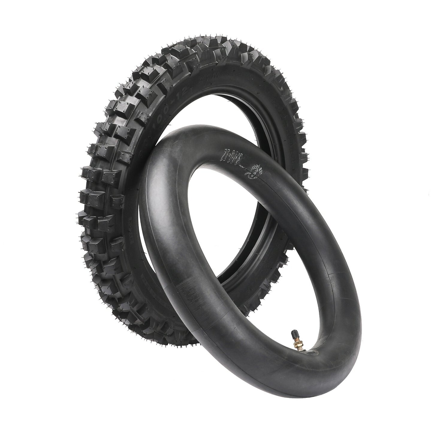 3.00-12 80/100-12 Rear Tire + Tube for Dirt Pit Bikes KLX110 KX65 PW80 TTR90 110