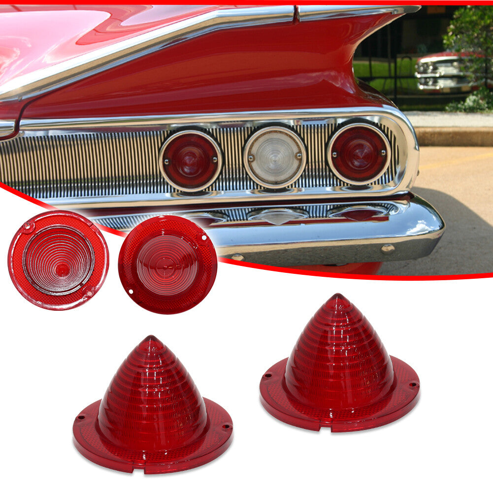 Suitable for 1960-1961 Impala for Chevrolet El Camino taillights, taillight lens guide script (pair).