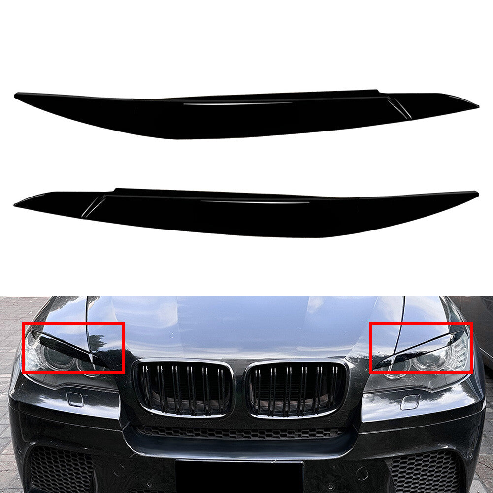 Headlight Eyebrows Eyelids Lids Cover Trim for BMW X6 E71 E72 X6M X5M