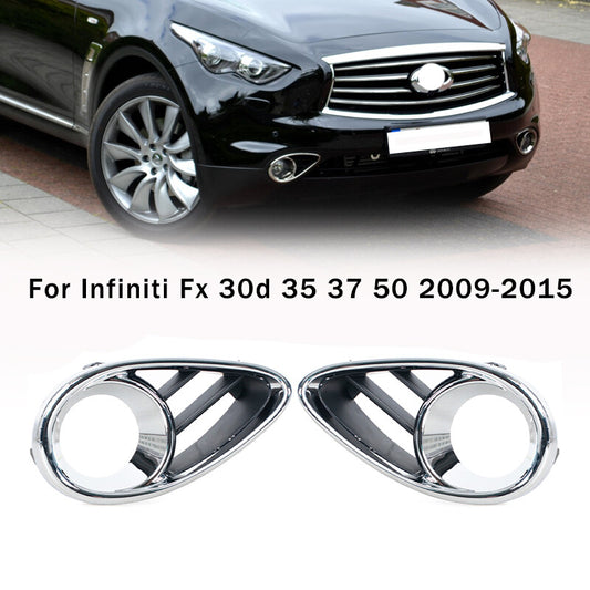 1 pair of PMFC front fog light chrome bezels for Infiniti FX 30d 35 37 50 2009-2015