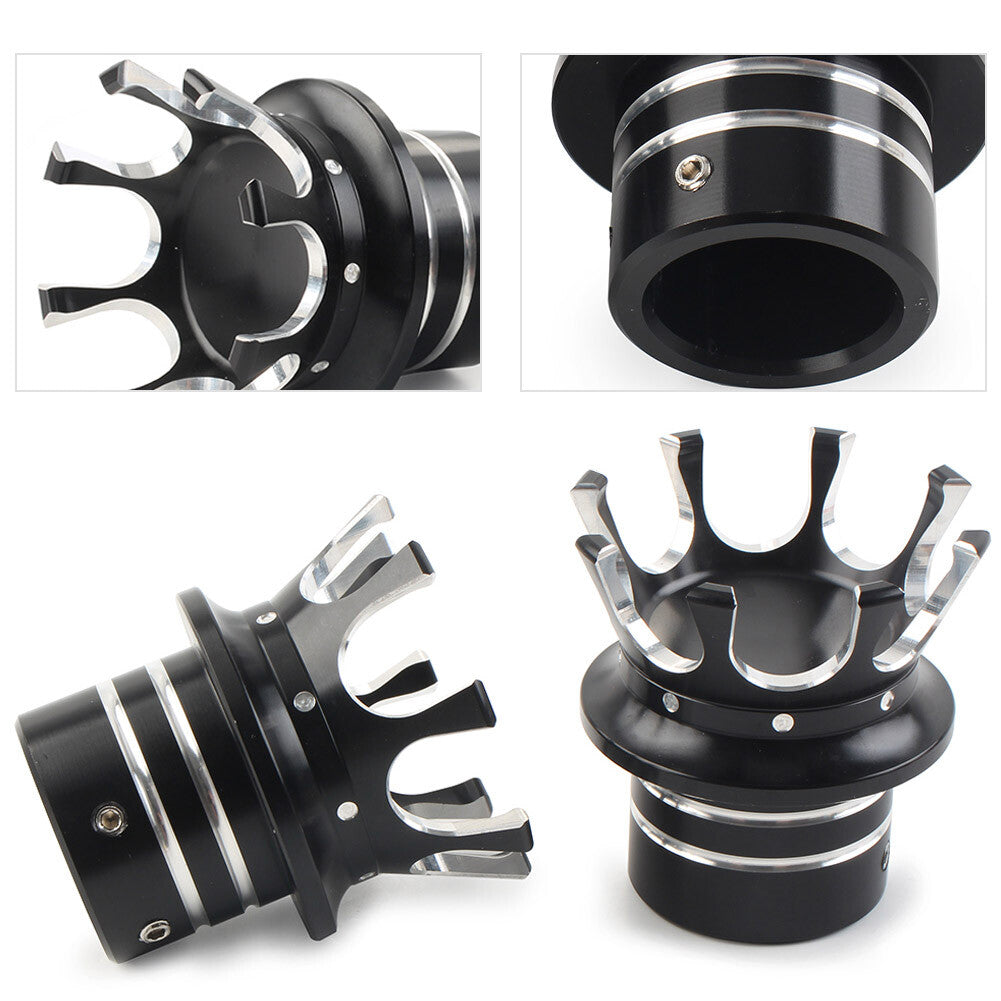 for Harley Softail Sportster Road King Crown Front Axle Nut Cover Black+White UK