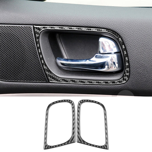 Carbon Fiber Interior Door Handle Ring Cover Fit for Infiniti G37 2-Door 2010-13