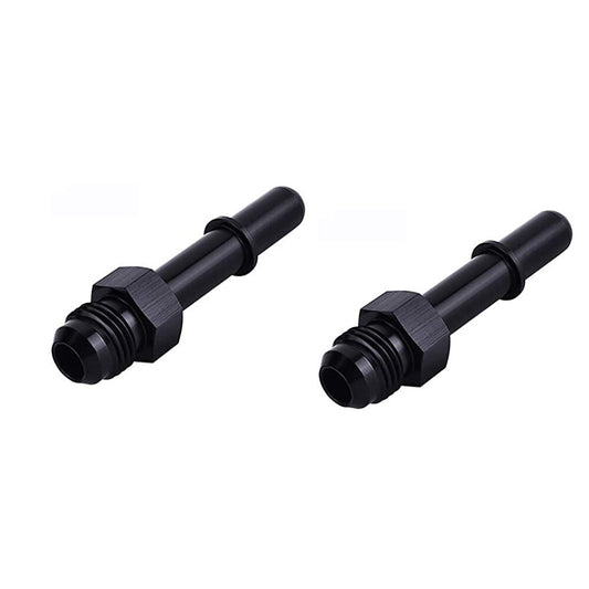 2-Pack 6AN Male to 3/8 inch SAE Quick Disconnect Male Push-Type EFI Connector Adapters