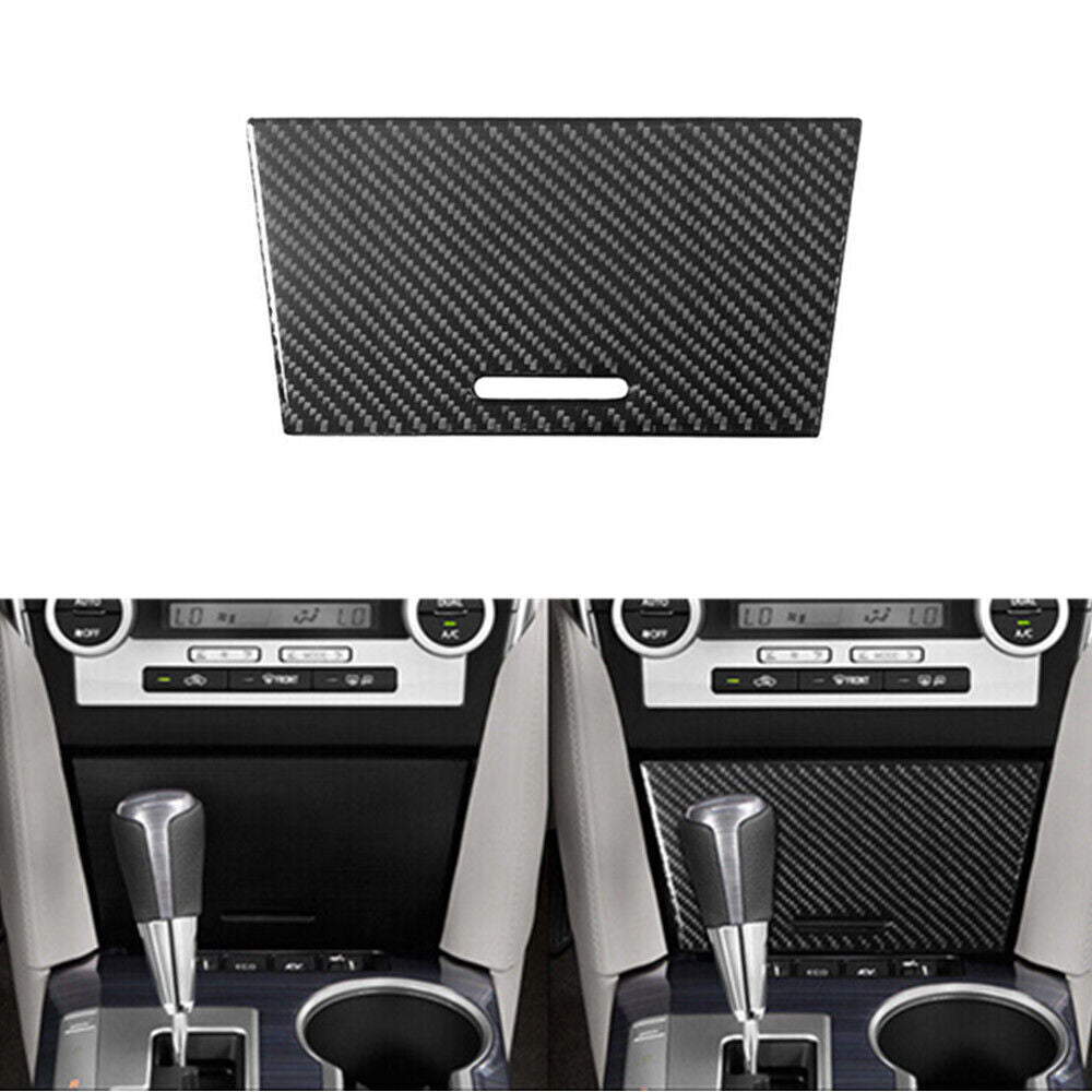Carbon Fiber Center Console Storage Box Cover Trims for Toyota for Camry 2012-2014