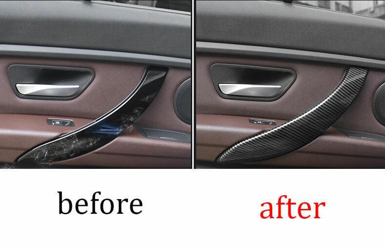 for BMW 3 4 Series GT 2013-2019 Carbon Fiber Interior Door Armrest Cover Trim