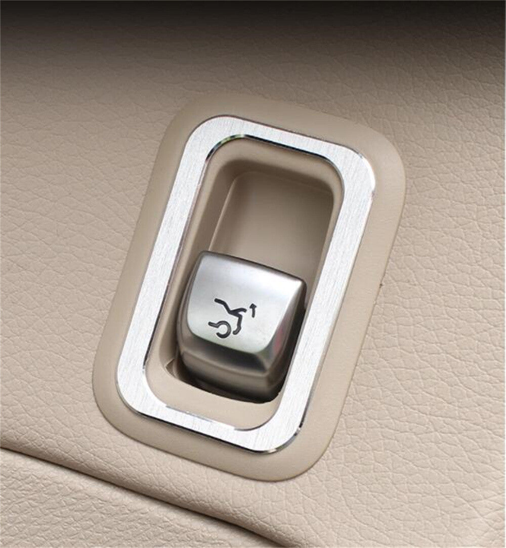 Alloy Silver Door Tailgate Switch Button Cover for Benz C GLC Class W205 2015-21