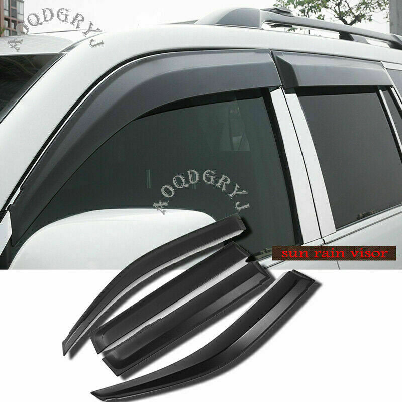 for Toyota Prado 2010-2021 Black Car Window Visors Sun Rain Guard Vent Deflector