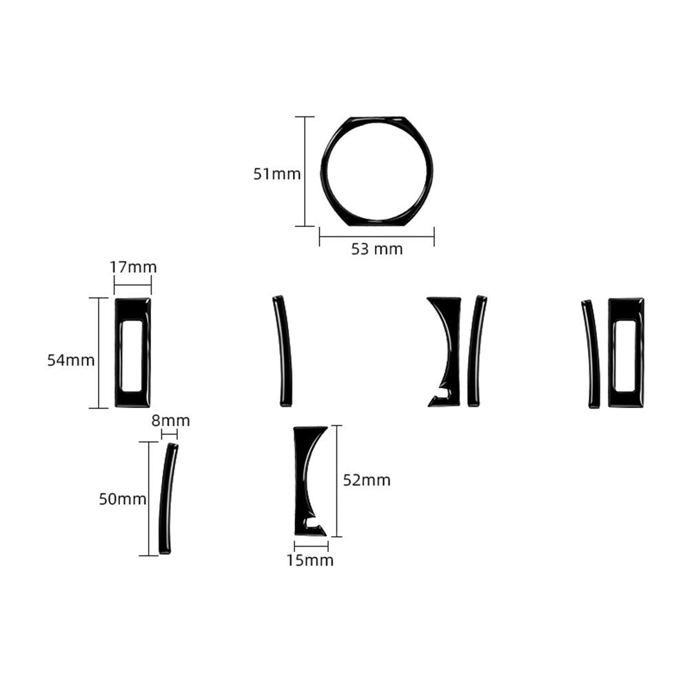 9X Gloss Black Center Vent Outer Cover Trim for Lexus RC300 350 200T 2015-2020
