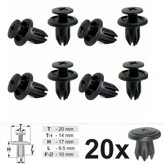 20X Fit for BMW for Mini for Honda for Subaru for Chevrolet Door Trim Rivet Clips Fasteners