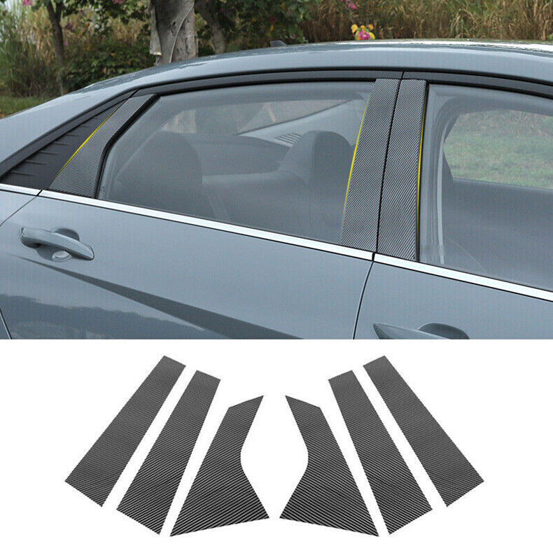 Carbon Fiber Window Pillar Panel Decor Cover Trims for Hyundai for Elantra 2021-2023