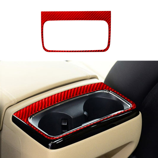 Red Carbon Fiber Rear Cup Holder Frame Trim Cover for KIA Sedona 2015-2016 A