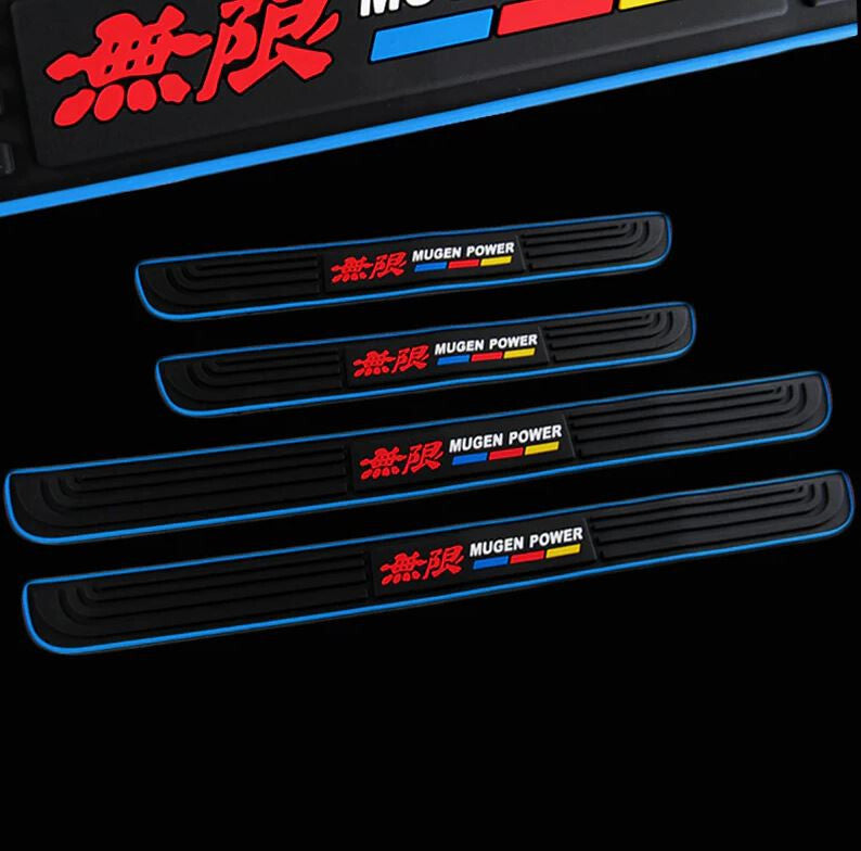 Car door and window protection stickers, badges, strips, Mugan blue and black, suitable for Toyota .